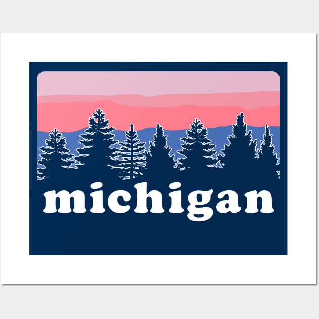 Northern Michigan Pine Tree Sunset Wall Art by GreatLakesLocals